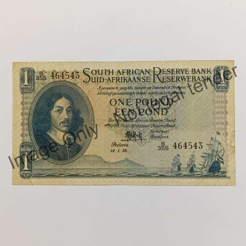 MH de Kock one pound 14-1-59 - E/A - B355 - EF