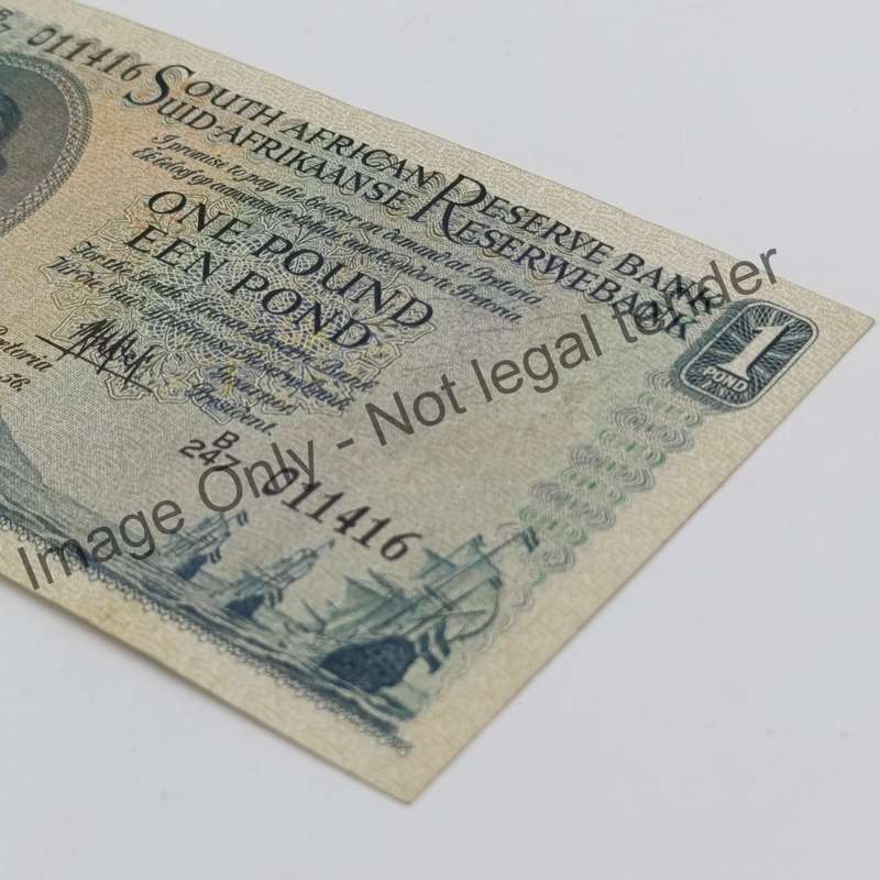MH de Kock one pound 19-6-56 - E/A - B247 - AU with dents & creases