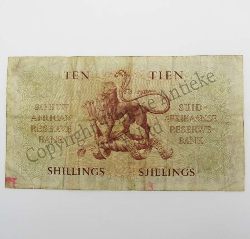 MH de Kock Ten Shillings 1951 - A/E - A39 - F+