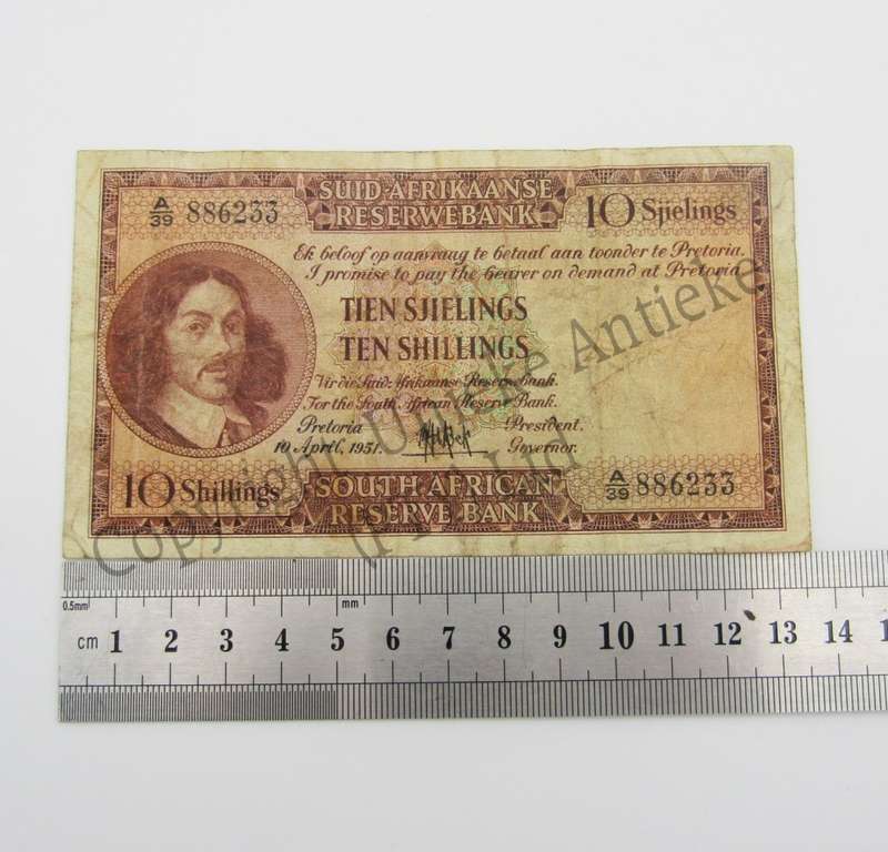 MH de Kock Ten Shillings 1951 - A/E - A39 - F+