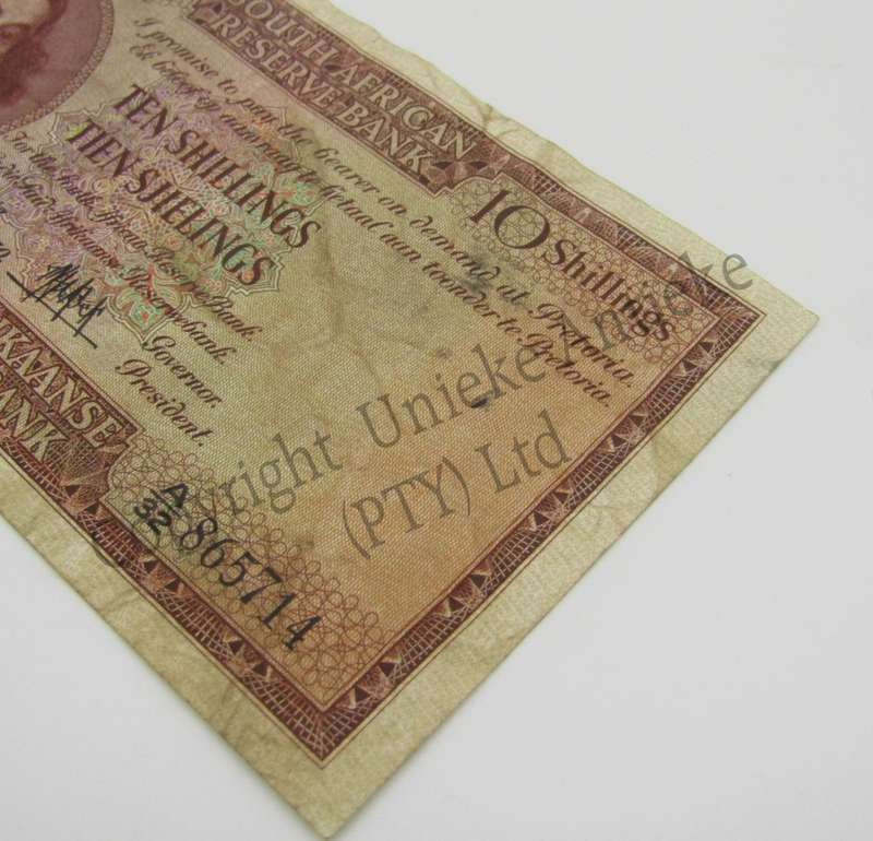 Mh de Kock Ten Shillings 1950 - E/A - A32 - aVF