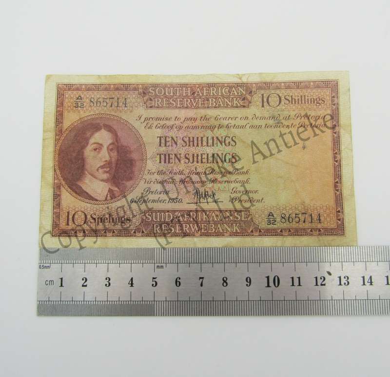Mh de Kock Ten Shillings 1950 - E/A - A32 - aVF