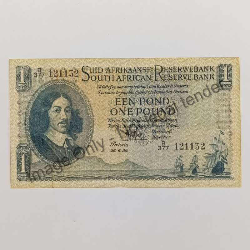 MH de Kock one pound 26-6-59 - A/E -B377 - EF -