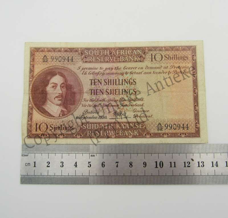 MH de Kock Ten Shillings 1950 - E/A - A32 - VF
