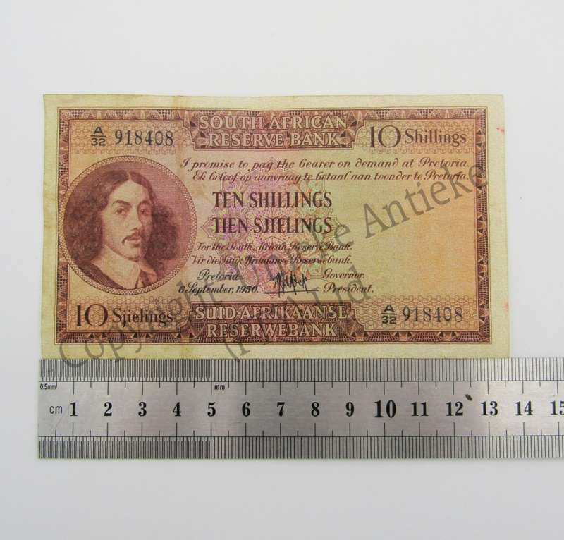 MH de Kock Ten Shillings 1950 - E/A - A32 - VF+