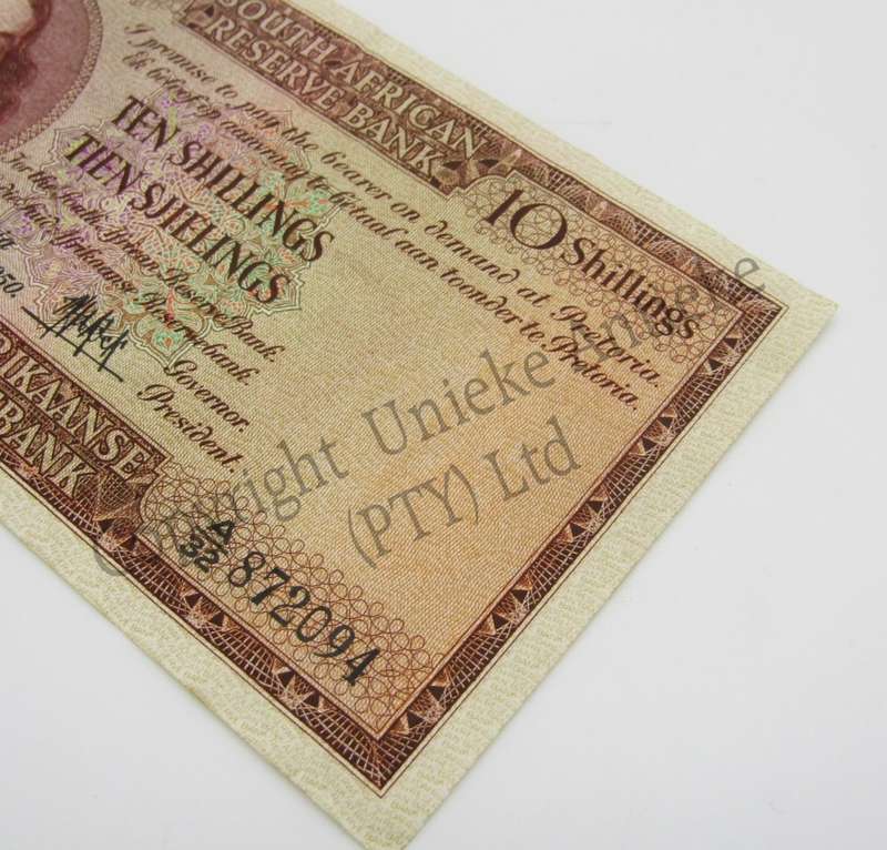 MH de Kock 10 Shillings 1950 E/A - A32 - VF