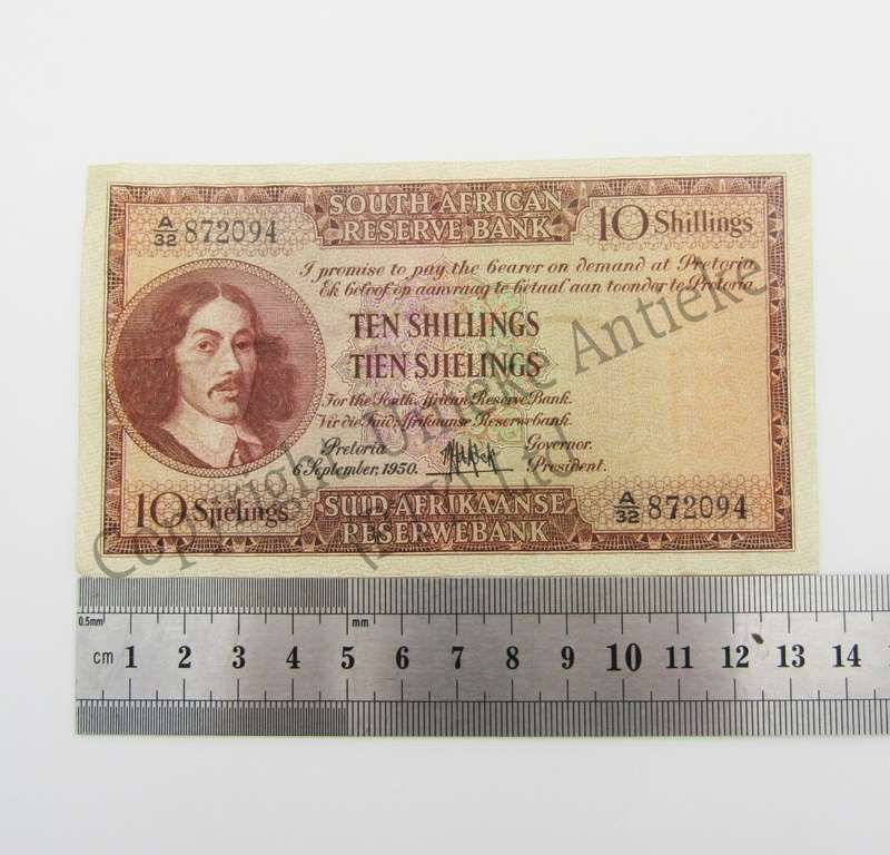 MH de Kock 10 Shillings 1950 E/A - A32 - VF