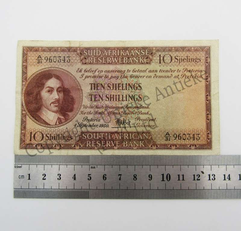 MH de Kock Ten Shillings 1950 - A/E - A31 - VF
