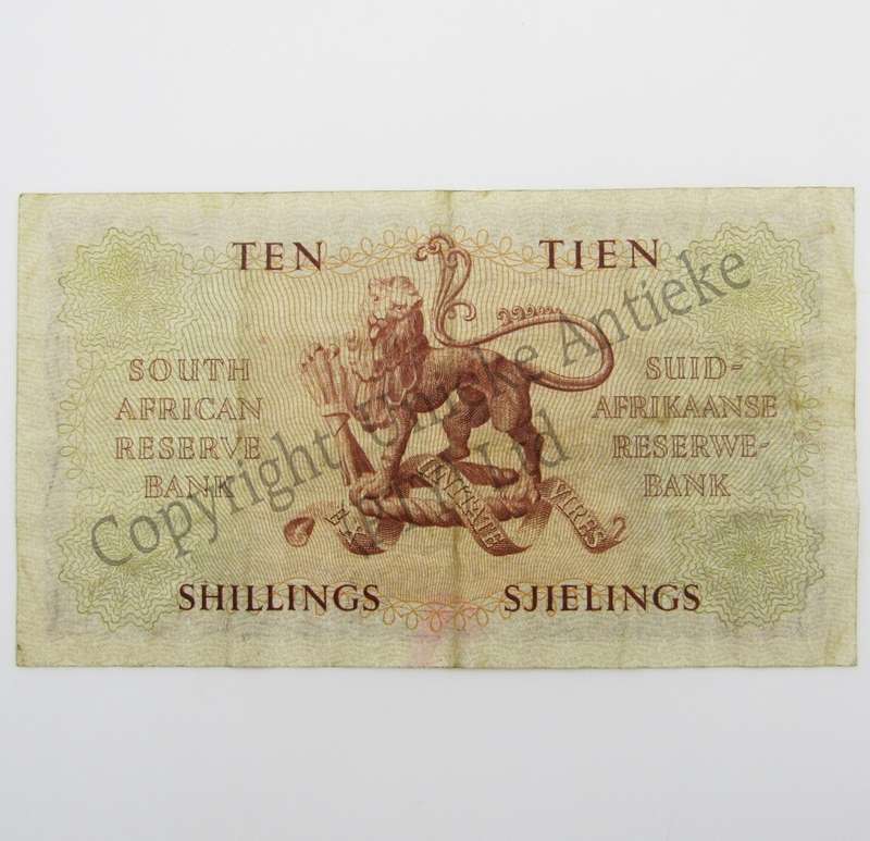 MH de Kock Ten SHillings 1950 - E/A - A32 - VF