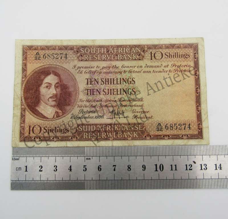 MH de Kock Ten Shillings 1950 - E/A - A32 - VF