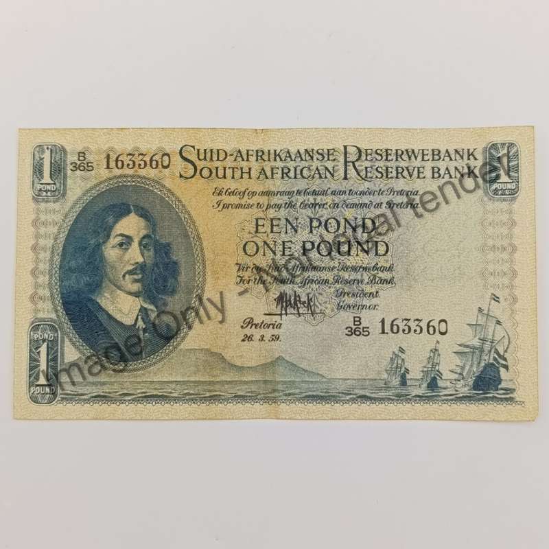 MH  de Kock one pound 26-3-59 - A/E - B365 - EF