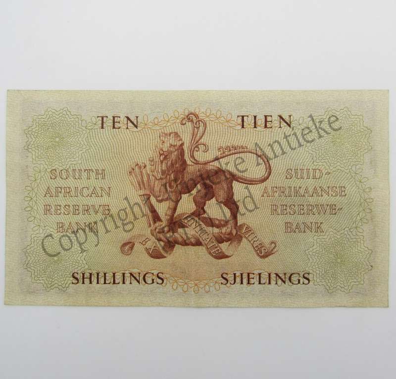MH de Kock Ten Shillings 1950 A/E - A33 - EF+