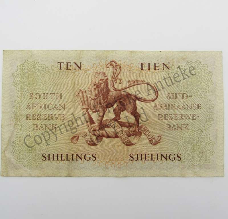 MH de Kock Ten Shillings 1950 - E/A - A30 - EF