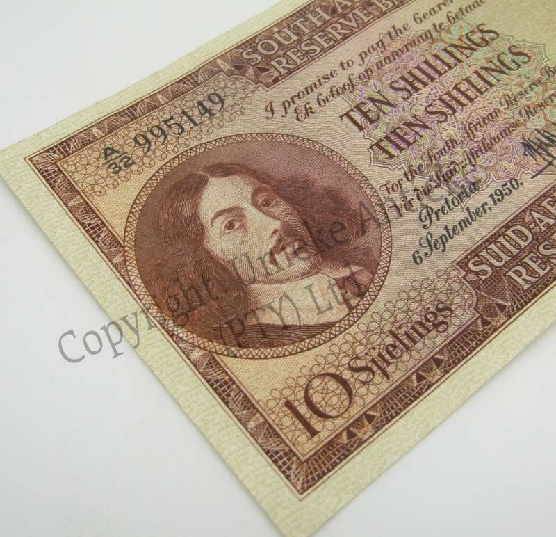 MH de Kock Ten Shilling 1950 - E/A - A32 - EF+