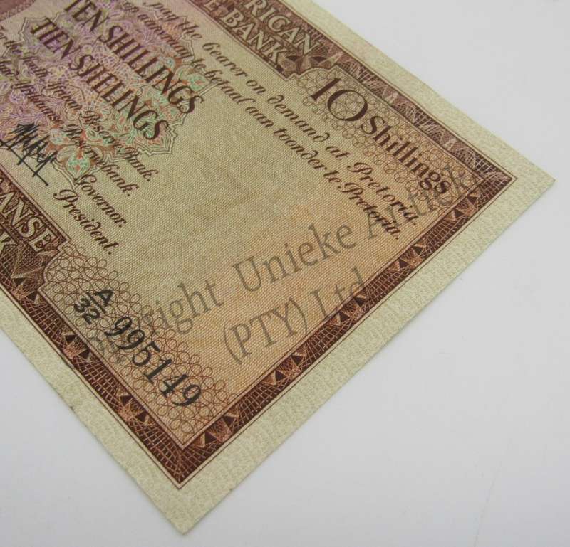 MH de Kock Ten Shilling 1950 - E/A - A32 - EF+