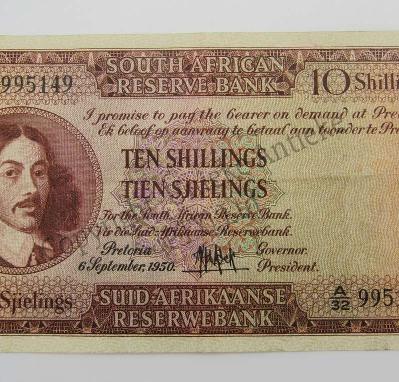 MH de Kock Ten Shilling 1950 - E/A - A32 - EF+