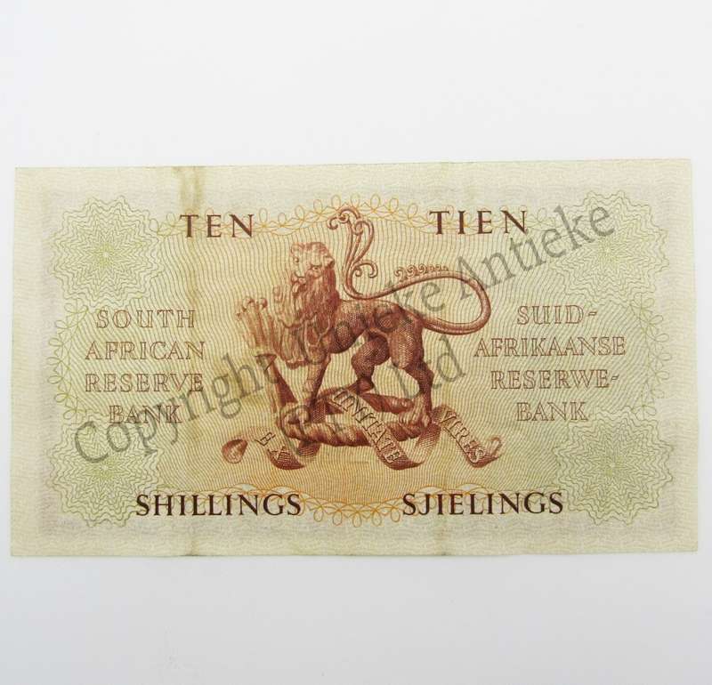 MH de Kock Ten Shillings 1950 - E/A - A32 - EF+ with creases