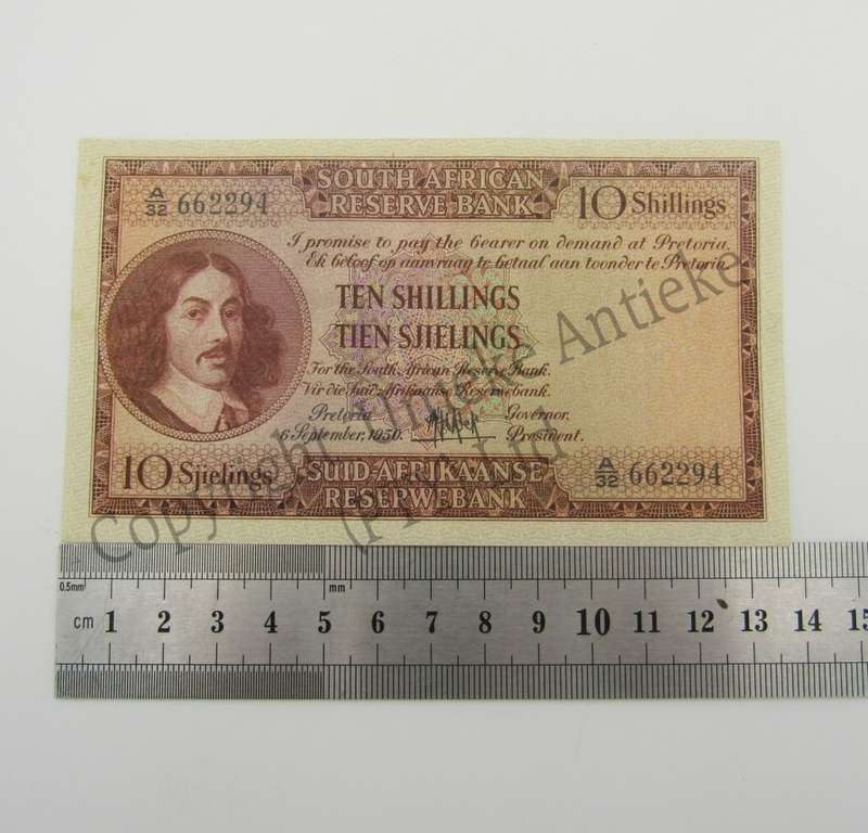 MH de Kock Ten Shillings 1950 - E/A - A32 - AU ( Uncirculated with 2 folds )