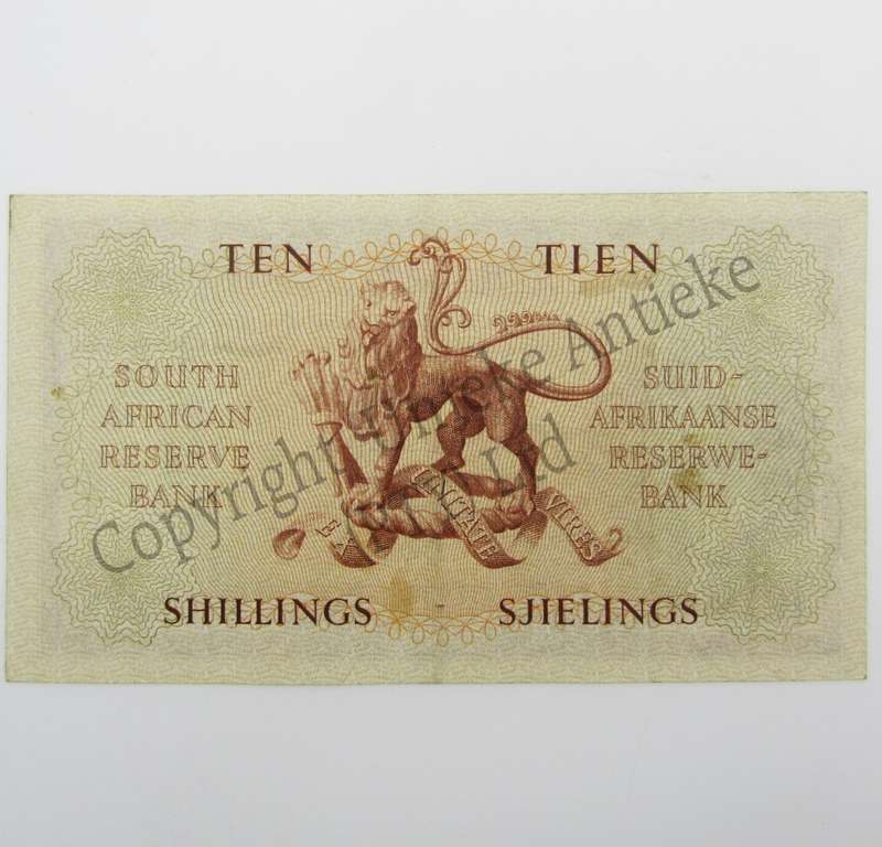 MH de Kock Ten Shillings 1951 - A/E - A37 - AU+ ( Uncirculated centre crease )