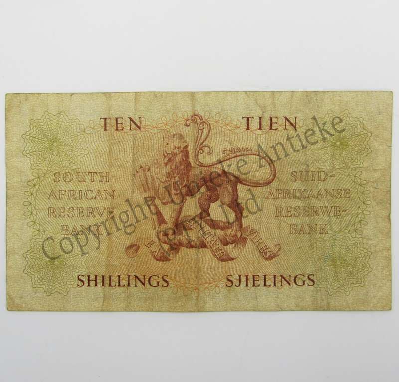 MH de Kock Ten Shillings 1958 - E/A - A165 - VF
