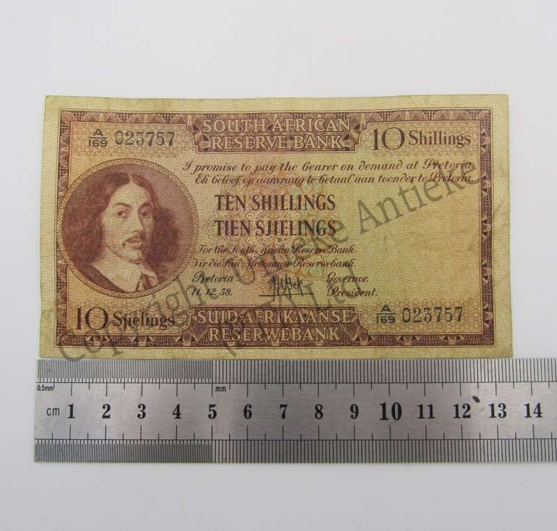 MH de Kock Ten Shillings 1958 - E/A - A169 - VF