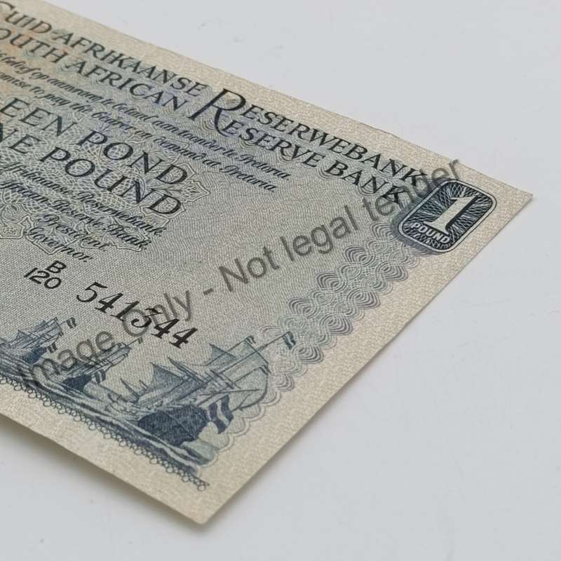 MH de Kock one pound 12-12-51 - B120 - AU with creases