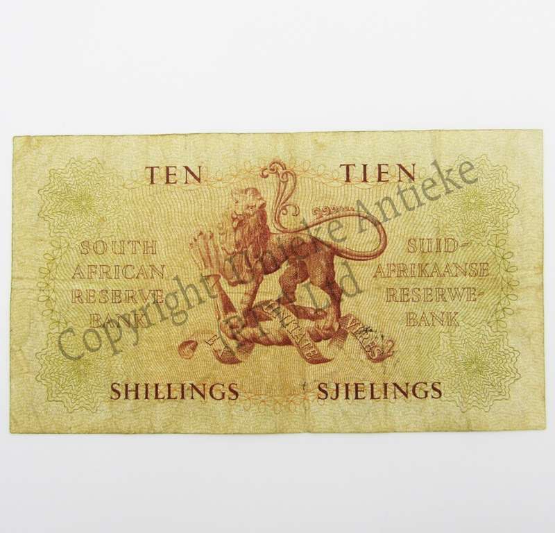 MH de Kock Ten Shillings 1958 - E/A - A160 - VF