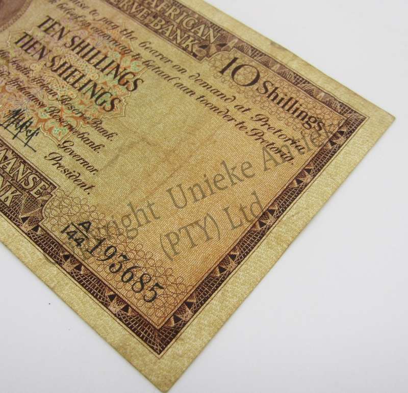 MH de Kock Ten Shillings 1957 - E/A - A144 - VF