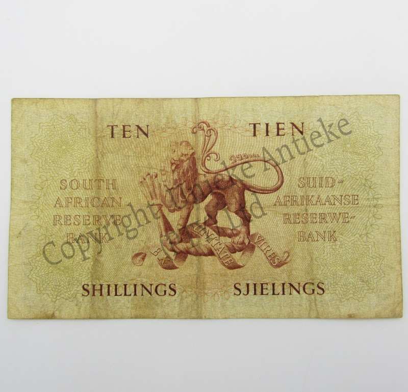 MH de Kock Ten Shillings 1956 - A/E - A125 - VF