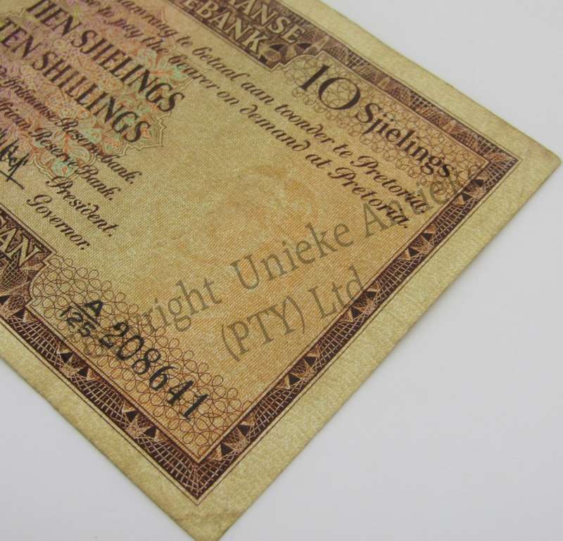 MH de Kock Ten Shillings 1956 - A/E - A125 - VF