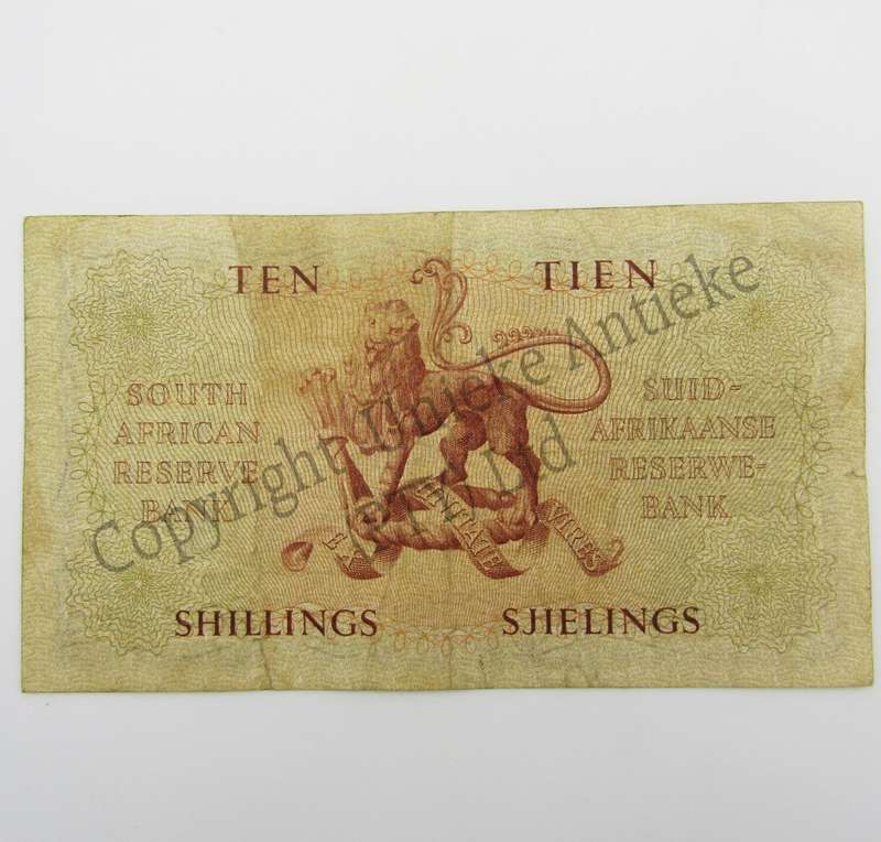 MH de Kock Ten Shillings 1958 - E/A - A166 - Small side & bottom tears - aVF