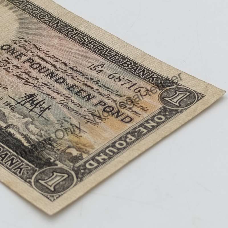 MH de Kock one pound 10 April 1946 - A154 - EF