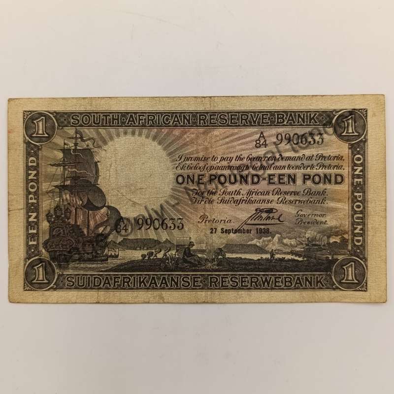 Postmus one pound 27 September 1938 - A84 - VF