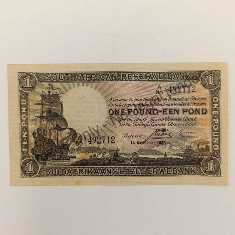 Postmus one pound 14 September 1937 - A65 - EF+