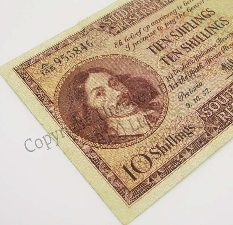 MH de Kock Ten Shillings 1957 - A/E - A145 - VF