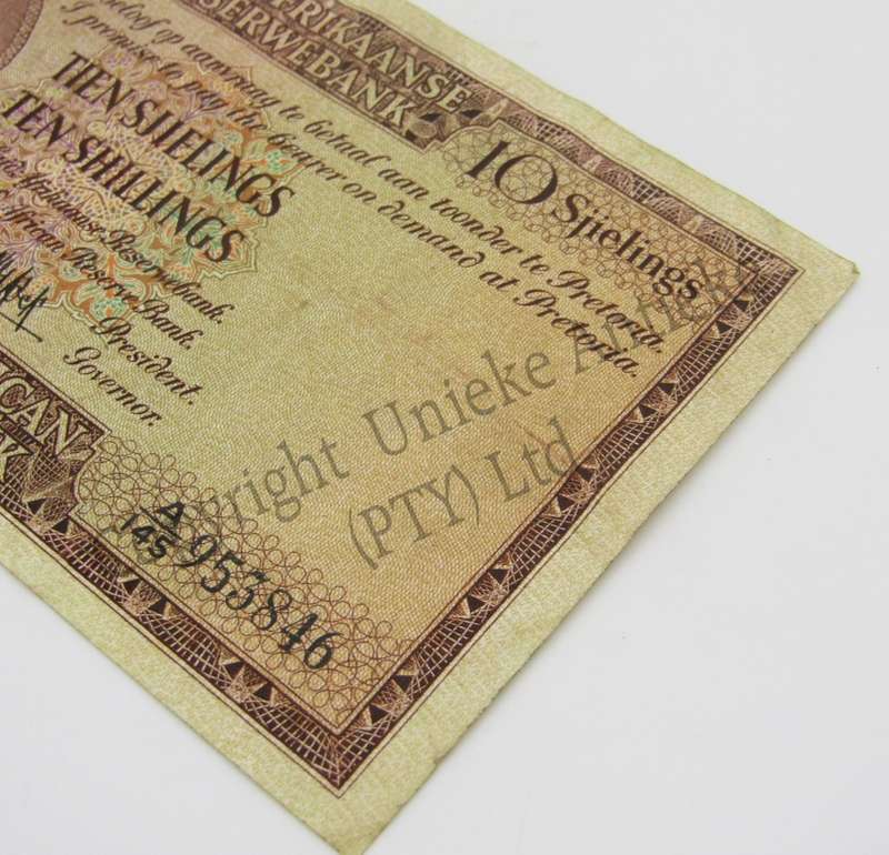 MH de Kock Ten Shillings 1957 - A/E - A145 - VF