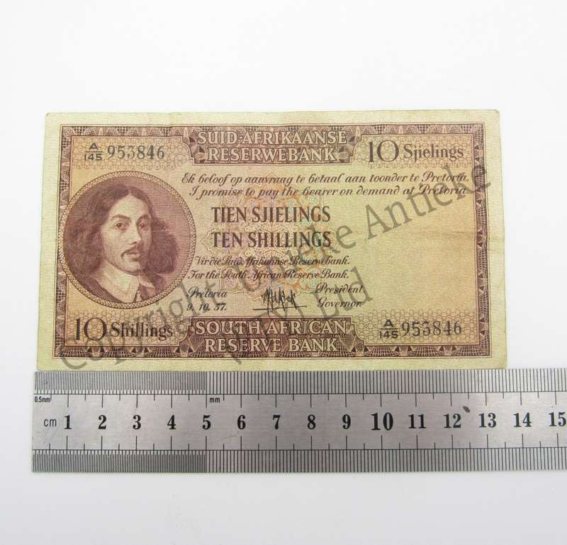 MH de Kock Ten Shillings 1957 - A/E - A145 - VF