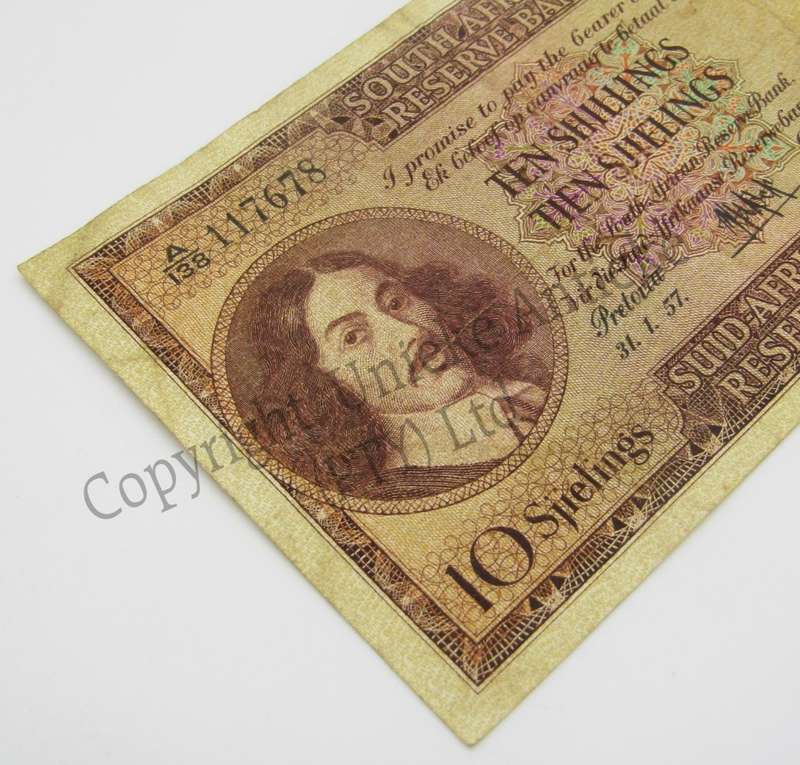 MH de Kock Ten Shillings 1957 - E/A - A138 - VF