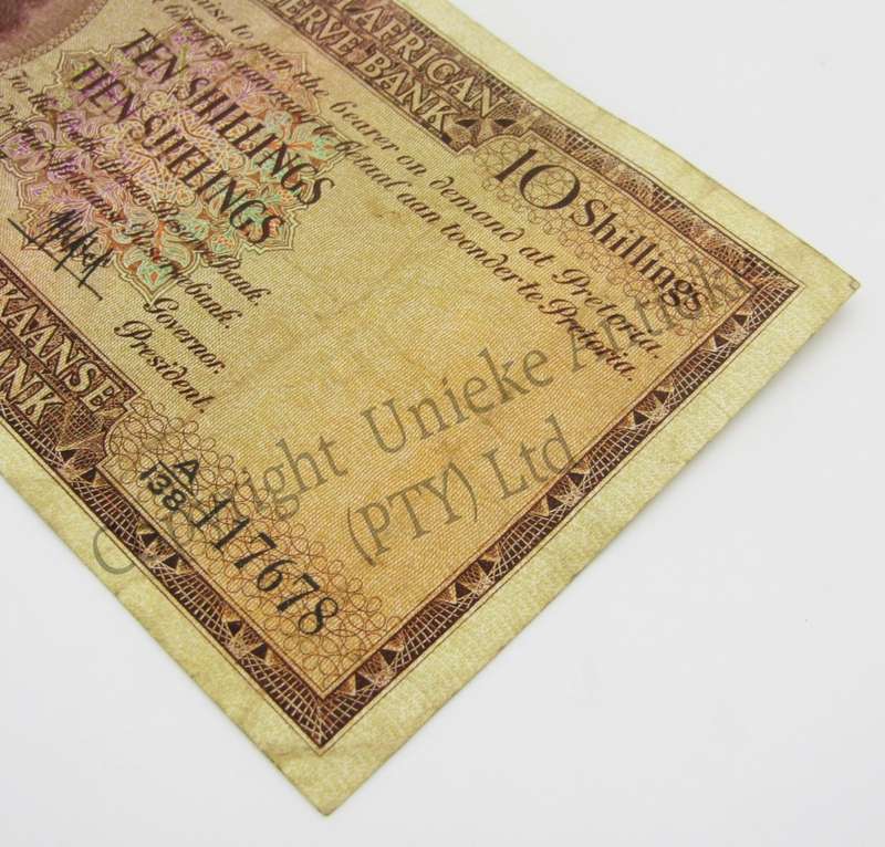MH de Kock Ten Shillings 1957 - E/A - A138 - VF