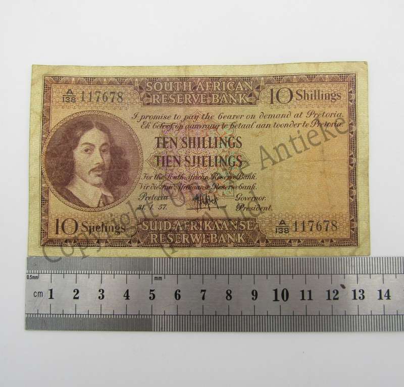 MH de Kock Ten Shillings 1957 - E/A - A138 - VF