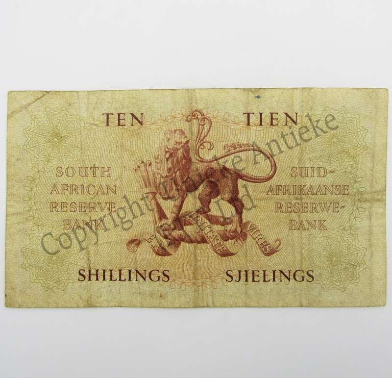 MH de Kock Ten Shillings 1956 - E/A - A130 - VF