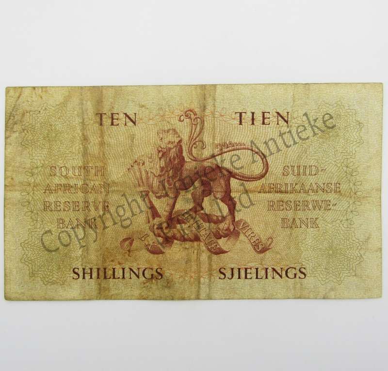 MH de Kock Ten Shillings 1956 - E/A - A134 - VF