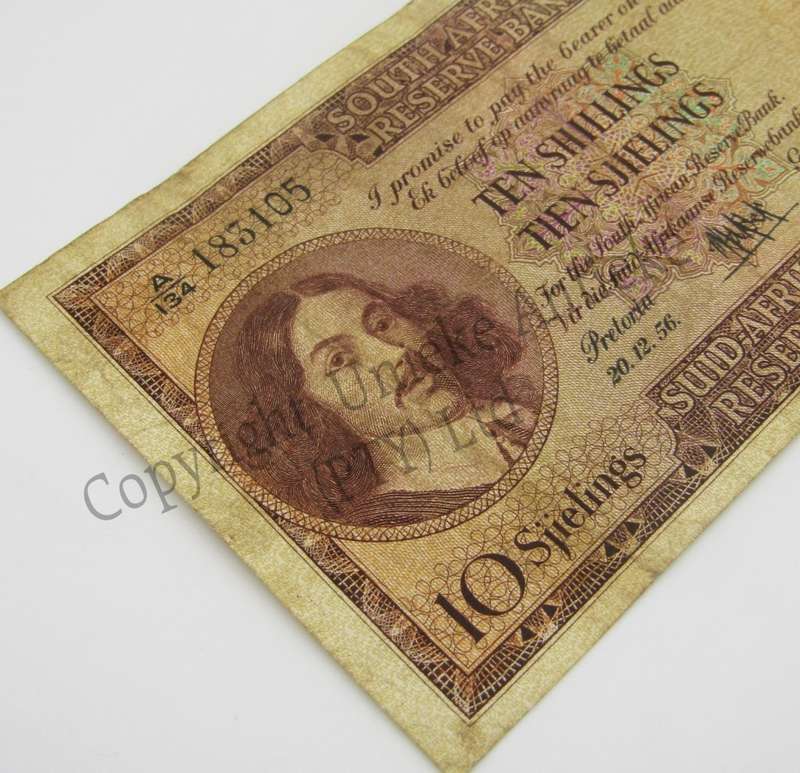 MH de Kock Ten Shillings 1956 - E/A - A134 - VF