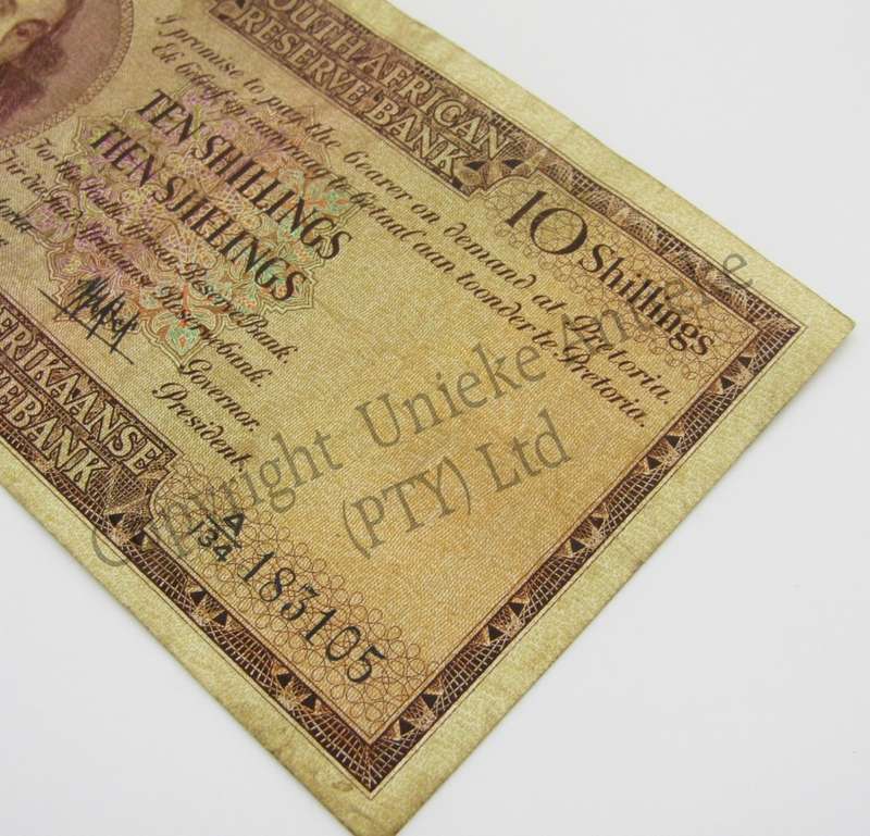 MH de Kock Ten Shillings 1956 - E/A - A134 - VF