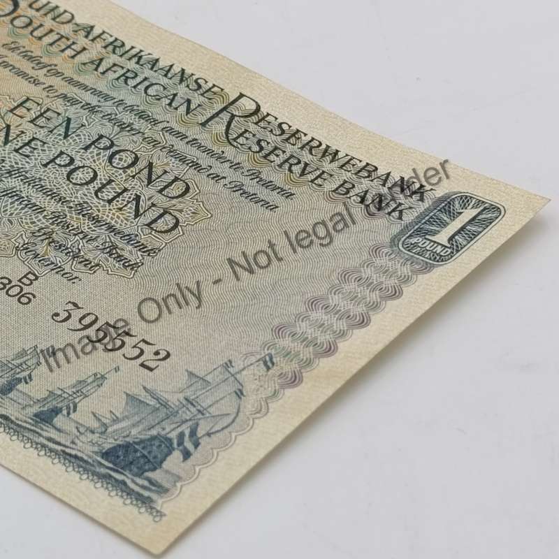 MH de Kock one pound 29-10-57 - B306 - A/E - UNC with dents