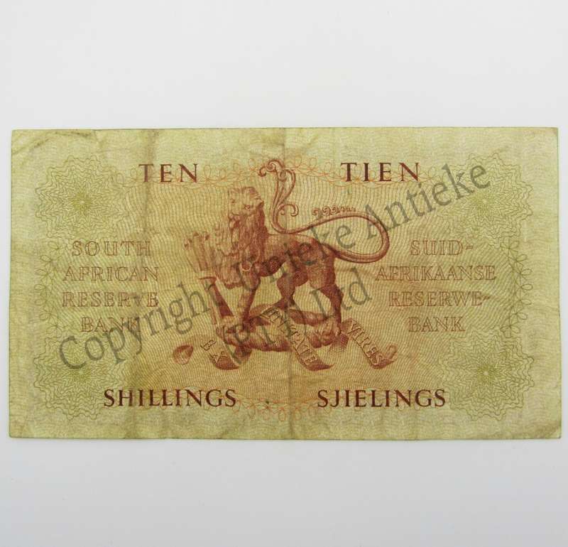 MH de Kock Ten Shillings 1958 - E/A - A160 - VF