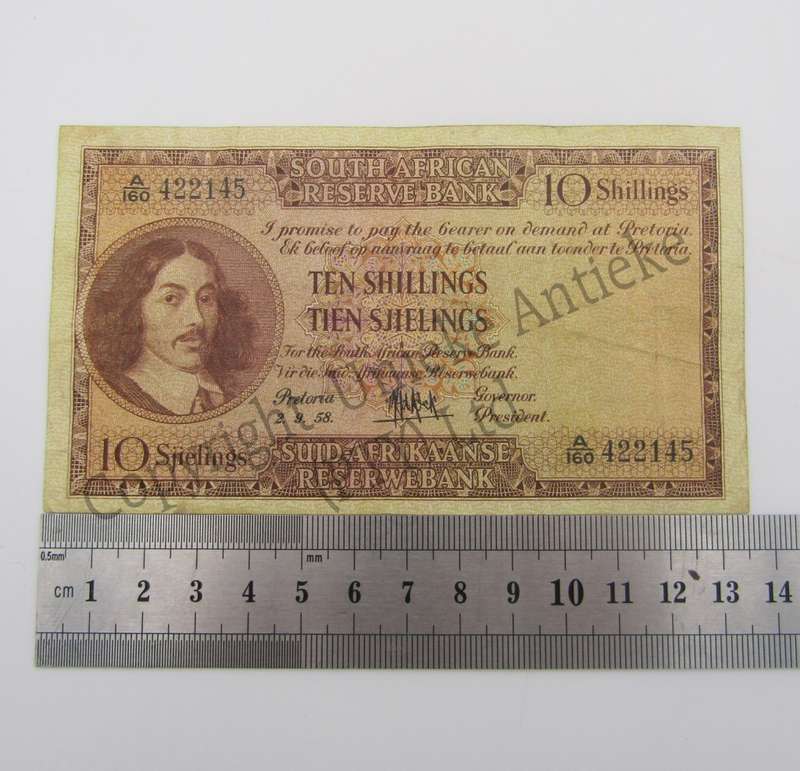 MH de Kock Ten Shillings 1958 - E/A - A160 - VF