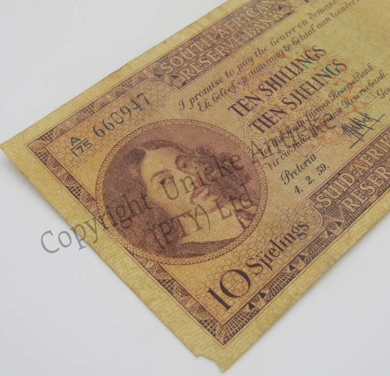 MH de Kock Ten Shillings 1959 - E/A - A175 - AVF