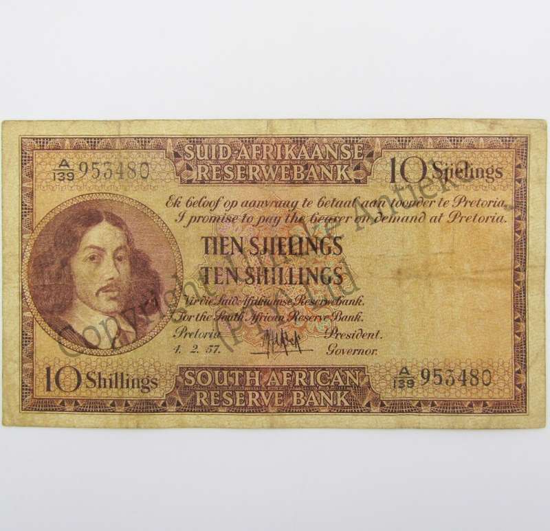 MH de Kock Ten Shillings 1957 - A/E - A139 - aVF