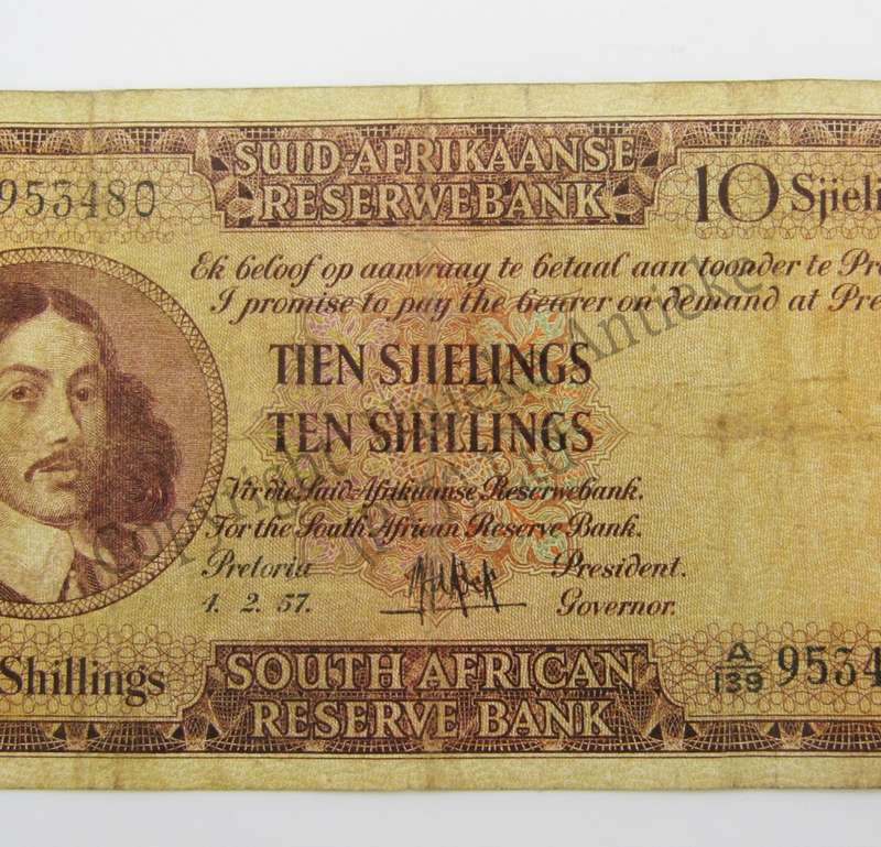 MH de Kock Ten Shillings 1957 - A/E - A139 - aVF